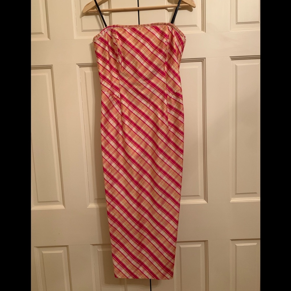 Allen B Schwartz Plaid Silk Dress